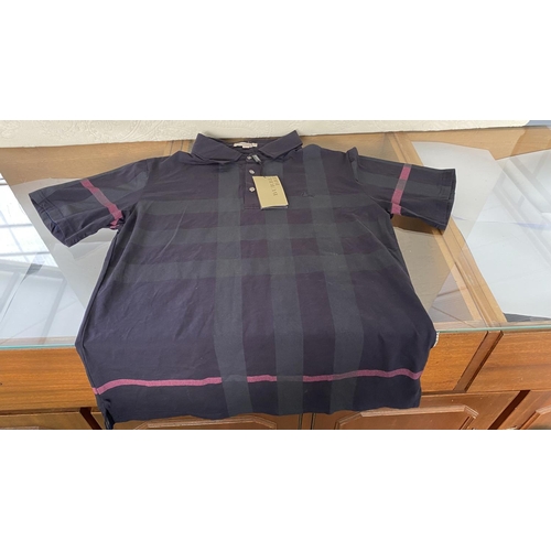 654 - Burberry Brit Navy Blue Men's Polo Shirt Size M (Unused)