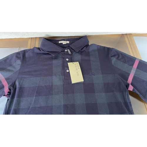 654 - Burberry Brit Navy Blue Men's Polo Shirt Size M (Unused)