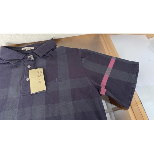 654 - Burberry Brit Navy Blue Men's Polo Shirt Size M (Unused)