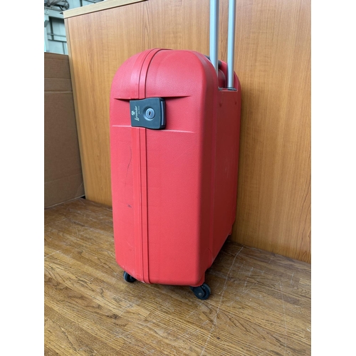 171 - Larvender Hard Shell Red Travel Bag on Wheels (33 W. x 21 D. x 52cm H.)