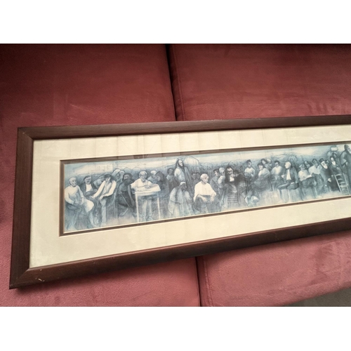 40 - Antique Oblong Cyprus Framed Picture of 'Adamantios Diamantis' (126 x 23cm)