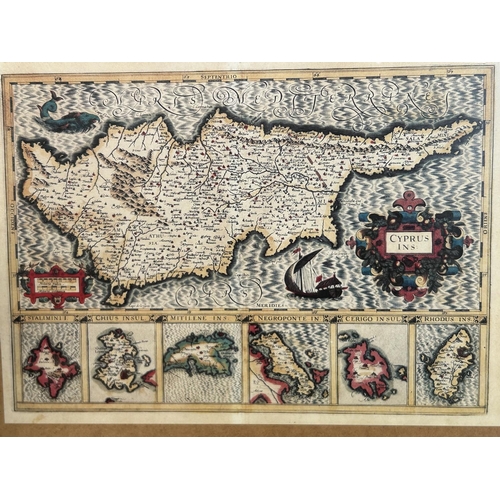 507 - Old Cyprus Map Framed (40 x 30cm)