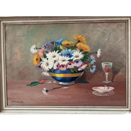 58 - Oil on Board Still Life Painting Signed 'I. Mparounas' (57 x 42cm)