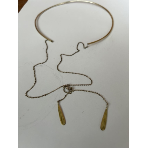 146 - Silver 925 and Gold Plated Necklace