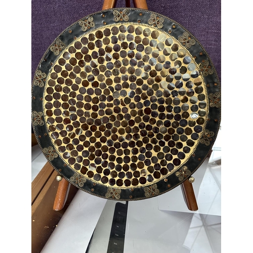 30 - Mosaic Art Large Decorative Plate on Wooden Display Stand (31cm Diameter)