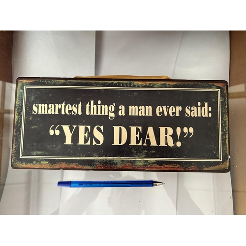 57 - 'Yes Dear' Vintage Tin Sign