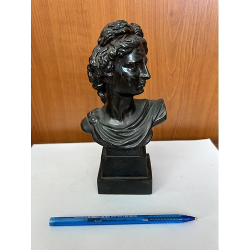 78 - Bronze Apollon Bust on Wooden Base