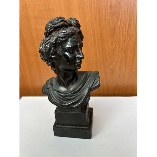 78 - Bronze Apollon Bust on Wooden Base