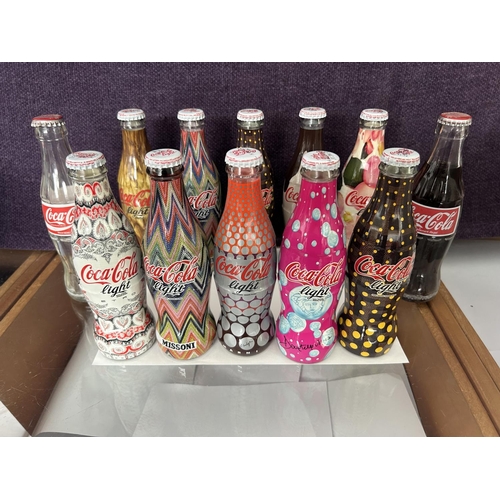 152 - x10 Limited Edition Coca-cola Light Collectable Bottles Plus x2 Others (x12pcs)