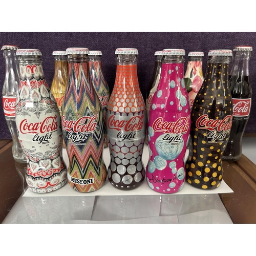 152 - x10 Limited Edition Coca-cola Light Collectable Bottles Plus x2 Others (x12pcs)