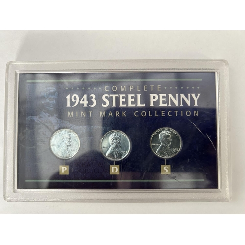 205 - 1943 Steel Lincoln Penny Mint Collection Set P-D-S