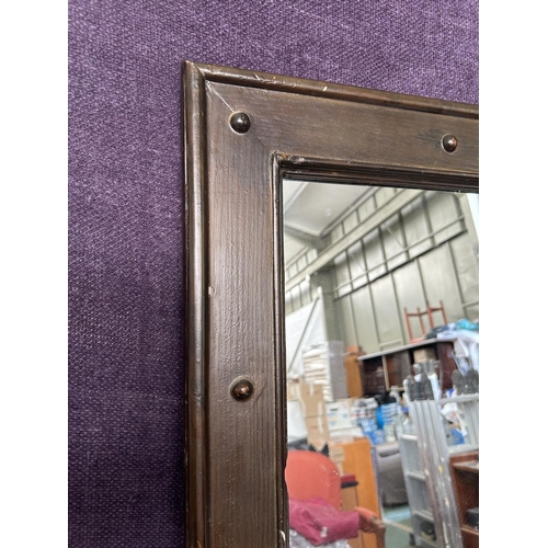 215 - Antique Style Vintage Wooden Mirror (66 x 28cm)