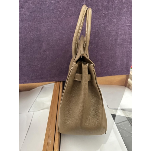 520 - Ladies Dark Beige Leather Handbag