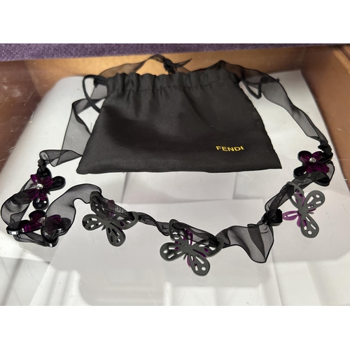 554 - Fendi Ribbon Necklace with Dust Bag