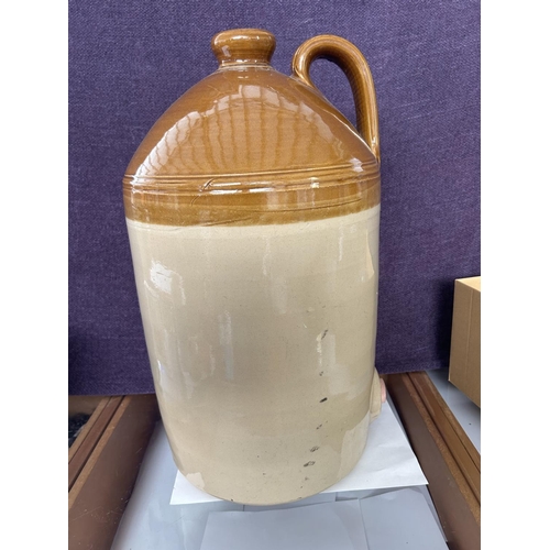 62 - Large Vintage Stoneware Salt Glaze Cider Bottle by Pearsons of Chesterfield (50cm H.)