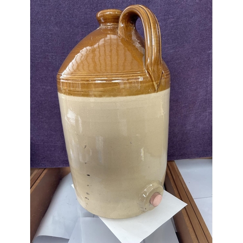 62 - Large Vintage Stoneware Salt Glaze Cider Bottle by Pearsons of Chesterfield (50cm H.)