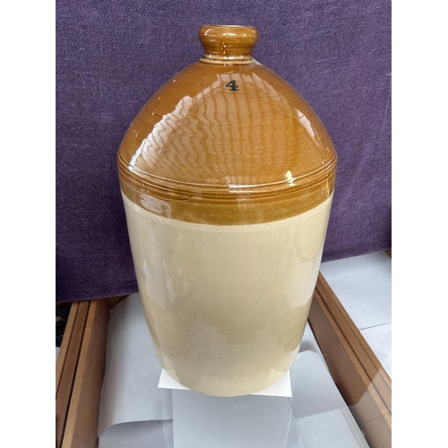 62 - Large Vintage Stoneware Salt Glaze Cider Bottle by Pearsons of Chesterfield (50cm H.)