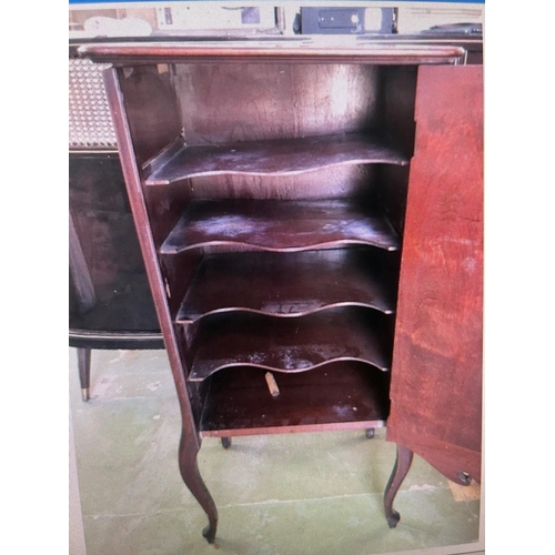 522 - Antique 1800's Mahogany Record Cabinet (Key Missing - 48 W. x 36 D. x 100cm H.)