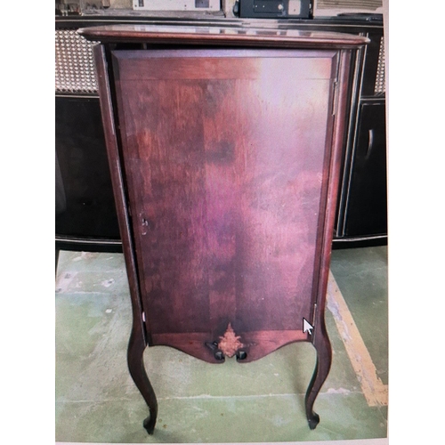 522 - Antique 1800's Mahogany Record Cabinet (Key Missing - 48 W. x 36 D. x 100cm H.)