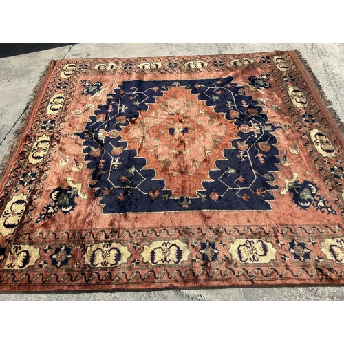 92 - Persian Hand Made Wool and Silk Large Carpet (270 x 244cm)