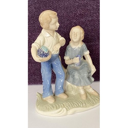 179 - Limoges Porcelain Figurine of Boy and Girl Made in Italy (17cm H.)