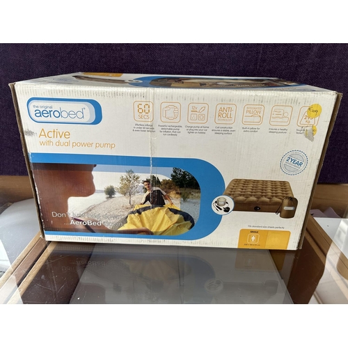 189 - 'Aerobed' Signle Inflatable Air Bed with Pump (Boxed)