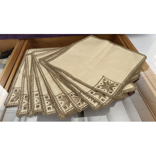 203 - x12 Traditional Cypriot Handmade Lefkaritika Linen Embroidery Napkins