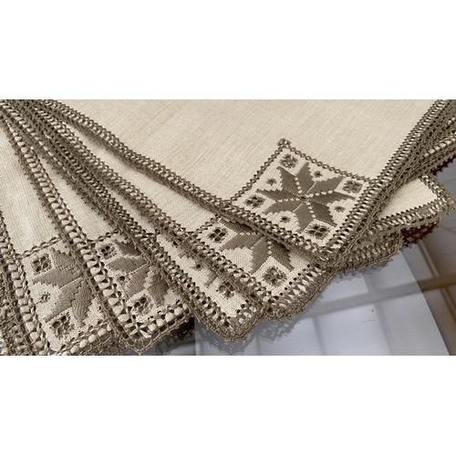 203 - x12 Traditional Cypriot Handmade Lefkaritika Linen Embroidery Napkins