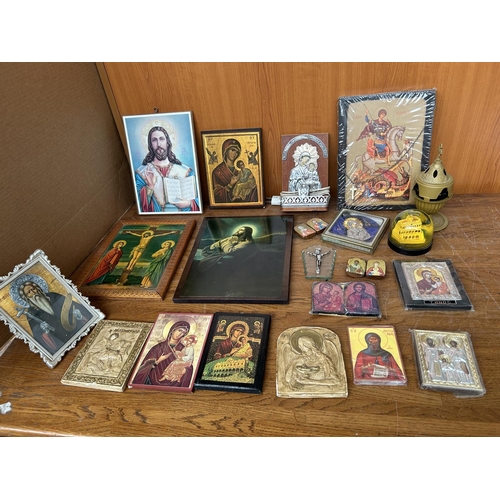 209 - Large Collection of Christian Orthodox Religious Icons and Other