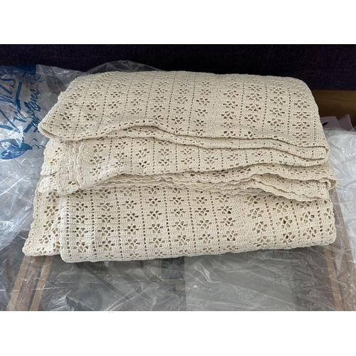 233 - Large Hand Made Traditional Cyprus Crochet Bed Cover (180 x 230cm) - Taken Back on 10/6/2024