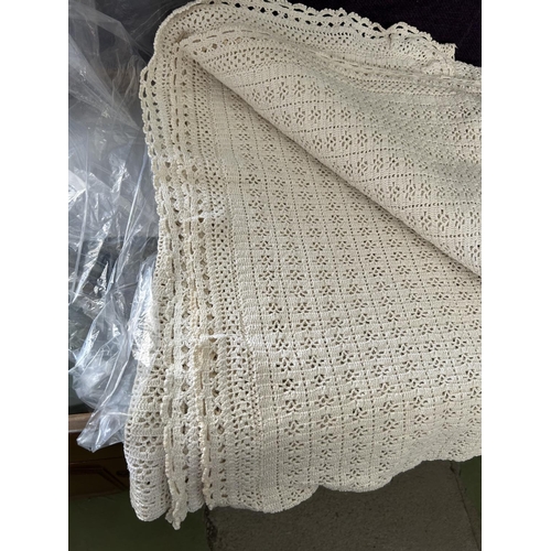 234 - Large Hand Made Traditional Cyprus Crochet Bed Cover (230 x 250cm) - Taken Back on 10/6/2024