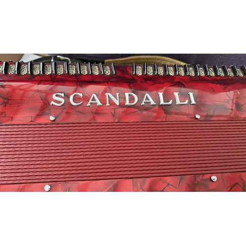 115 - Vintage Scandalli Red Accordion M883/96 Made in Italy