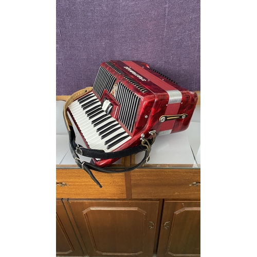 115 - Vintage Scandalli Red Accordion M883/96 Made in Italy