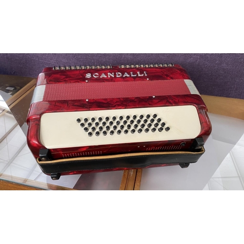 115 - Vintage Scandalli Red Accordion M883/96 Made in Italy