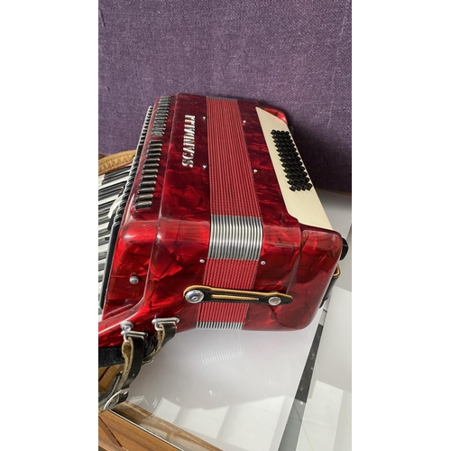 115 - Vintage Scandalli Red Accordion M883/96 Made in Italy