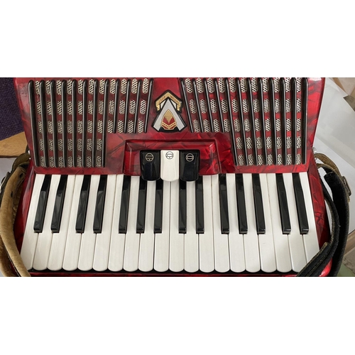 115 - Vintage Scandalli Red Accordion M883/96 Made in Italy