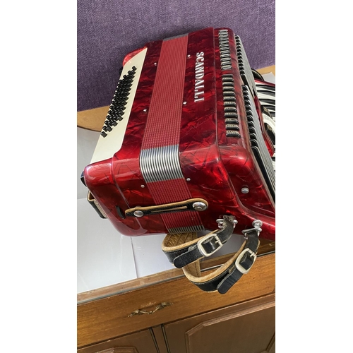 115 - Vintage Scandalli Red Accordion M883/96 Made in Italy