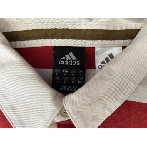 129 - Adidas Red and White Polo Shirt Size Medium (Unused)