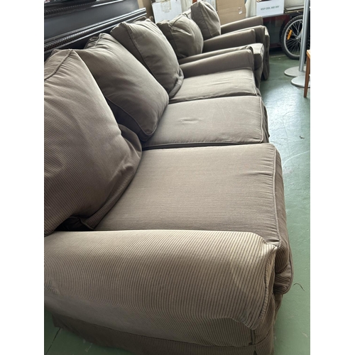 170 - Classic 3-Seat Sofa and 2 Armchairs Upholstered in Velvet Gold Color with Beautiful Extra Protective... 