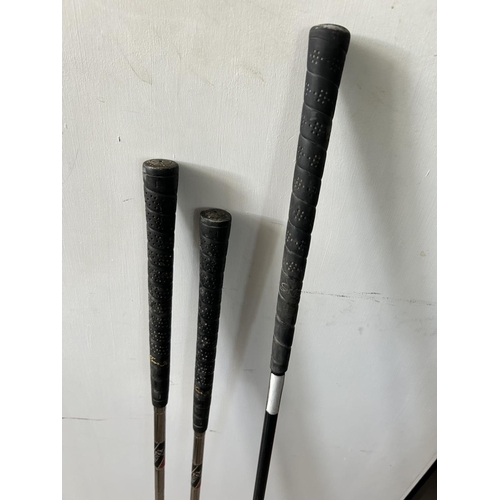 557 - Collection of 3 Vintage Golf Clubs