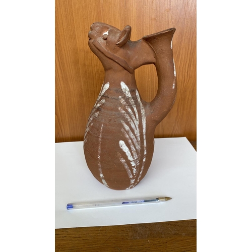 119 - Hand Made Vintage Clay Animal Shape Jug (524cm H.)