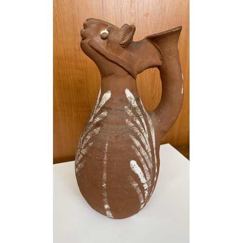 119 - Hand Made Vintage Clay Animal Shape Jug (524cm H.)