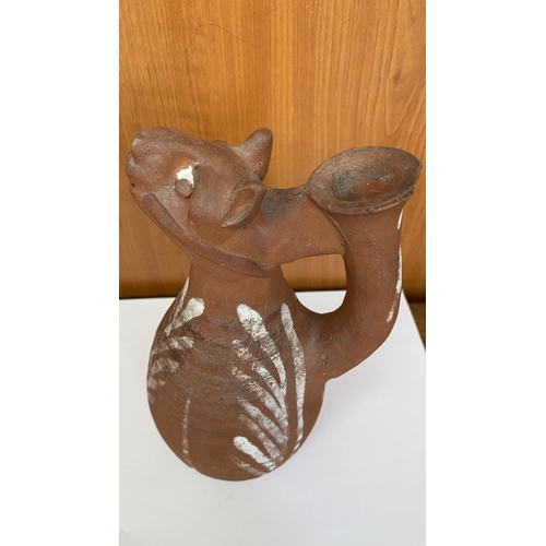 119 - Hand Made Vintage Clay Animal Shape Jug (524cm H.)