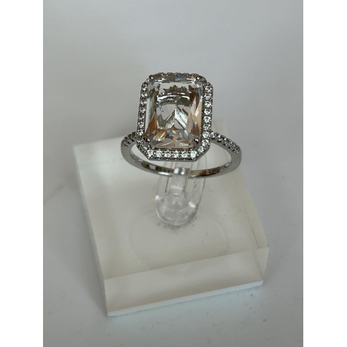 211 - Silver 925 Ring with Big Clear Stone