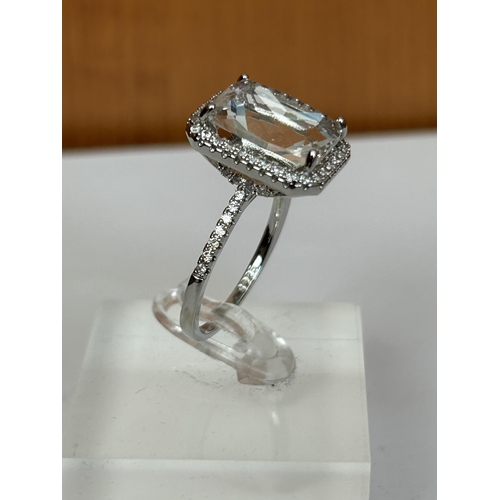 211 - Silver 925 Ring with Big Clear Stone