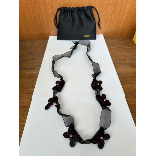 554 - Fendi Ribbon Necklace with Dust Bag