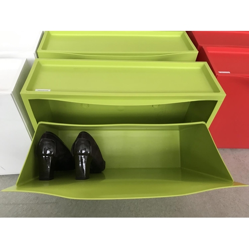 48 - x3 Wall Hanging Green Shoe Boxes