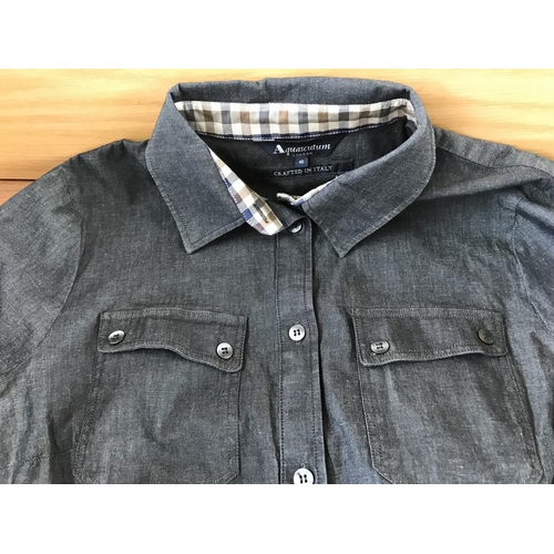 35 - Aquascutum Black Denim Ladies Shirt Size 40 Reg. (Unused)