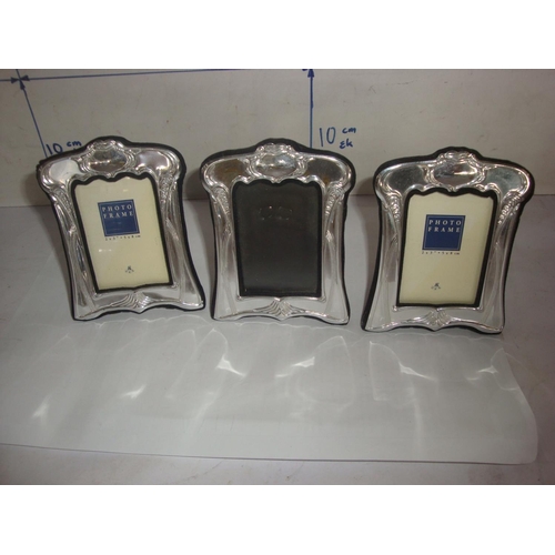 106 - x3 Small Silver Plated Photo Frames