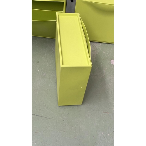 48 - x3 Wall Hanging Green Shoe Boxes